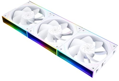 TR-TL-M12QRW X3 VENTO PC PC, con effetto luce specchio Argb, ventola di raffreddamento del computer tranquillo PWM-23.2db (a), flusso d'aria inverso bianco, semplificare la gestione della linea