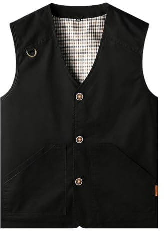 ORANDESIGNE Jeansweste Herren Denim Weste Ärmellose Jacke Cowboy Motorradweste Biker Weste Männer Casual Freizeitweste G Schwarz 3XL