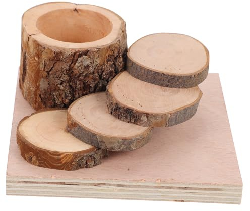 DIKACA Hamster Wood Stand with Feed Bowl Small Animal Climbing Platform for Teeth Care and Play Stress Relief Activity Playground for Gerbils Squirrels and Mice