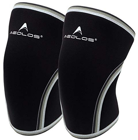 1 paio di ginocchiere a compressione da 7 mm, per sollevamento pesi, squat, palestra e altri sport (XL, nero)