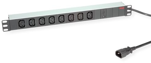 ROLINE 19-Steckdosenleiste 8-Fach C13 + C14-Stecker, 10A, Aluminium, 2 m