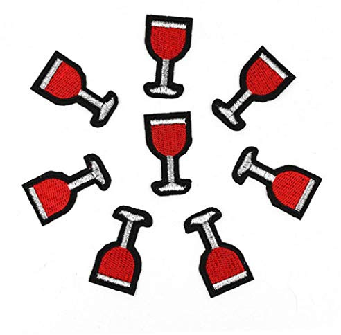 Hotaden 10pcs Wine Cup Patches Getränke Eisen Auf Appliqued DIY Kleidung Goblet Aufkleber Jeans Schuhe Motiv Abzeichen