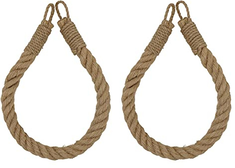 Lot de 2 cordes nautiques pour porte-papier toilette, anneau porte-serviette, vintage à fixation murale, pour l'océan/la plage/la salle de bain (corde uniquement, 50,8 cm)
