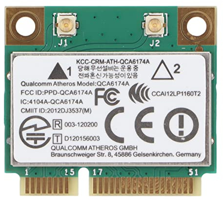 Red de Tarjeta WiFi QCA6174, Tarjeta Inalámbrica WLAN Mini PCI-E 802.11N Inalámbrica de Doble Banda, Tarjeta Inalámbrica BT 4.1 de 1200Mbps, Tarjeta WiFi PCIE para 10