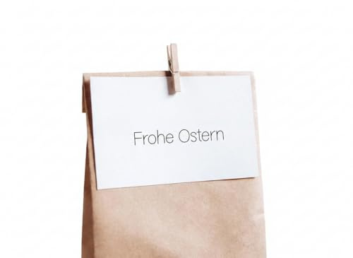 Oster Stempel | Frohe Ostern 8 verschiedene Designs | 50 x 10 mm - Holzstempel | Oster Gruß | Deko Stempel | Stempel Rechteckig Zweige Herz | Holzstempel