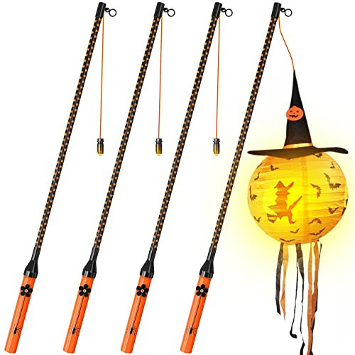 Laternenstab Elektrisch mit LED 4PCS, 2025 Aktualisierung Laternenstock mit LED für St Martin Elektronischer Laternenstäbchen für Kinderpartys, St Martin, Halloween,Martinsumzüge,Laternenumzüge