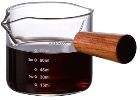Milchkännchen mit Henkel, 100ml + 100ml Vintage Milchkanne Landhausstil Sauciere Set Klein Glas Kännchen Küche Zubehör Barista zum Servieren Deko, für die Hausbar, Party, Espresso, Kaffeemilch…
