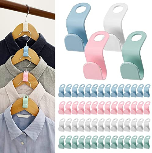 LFBEST 60 Pcs Hanger Hooks, Space Saving Hangers, Hanger Hero for Wardrobes