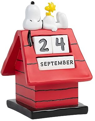 Grupo Erik Ewiger Kalender Peanuts Snoopy Figur - 3D Kalender Tischkalender zum Aufstellen - Dauerkalender Snoopy Offizielles Lizenzendprodukt Büro Deko Comic