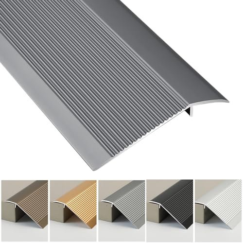 SAGIDAR Übergangsprofil Laminat, Bodenübergangsstreifen Höhenausgleich Bis 1.5cm-4.5cm, Schwellenrampe Aluminium, Verdickt Und Verschleißfest, rutschfest Abdeckleisten Für Fußböden