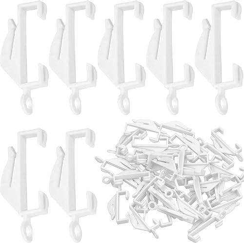 GADGET PLANET Plastic Curtain Hooks (Pack of 80) Curtain Glider Hooks | Curtain Track Hooks | For Window Tracks, Showers & Doors | Strong, Sturdy and Smooth Sliding.
