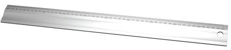 Snyderline Schneidelineal 50cm aus Aluminium - mm Einteilung, Lineal ruler zum Schneiden, Messen, Zeichnen, Stabile massive Ausführung mit Aufhängung (Silber, 50 cm)