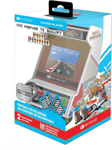 My Arcade Pole Position Racing Player: Retro Mini Arcade Game Console avec 2 Jeux, Real Racing Controls Full Color Screen