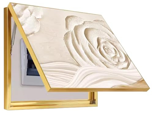 Meter Cover Electrical Panel Hide Paintings Vertical Section Free Punching Restaurant Electrical Distribution Box Decorative Box for Living Room Office Wall Hanging Painting (70x50cm/27.6x19.7inch,B)
