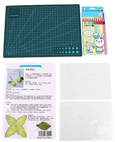 Emoshayoga Schrumpffolie Schrumpffolien-Set, A4-Schneidplatte, DIY Hitze, Ohrringe Hängemantel, Pear Shape, Handgemachte Ohrring-Bastelaccessoires