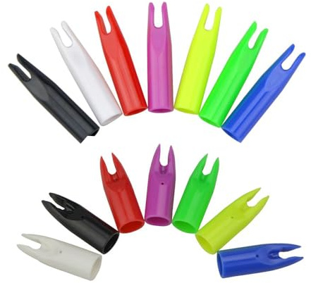 Generisch 60er Pack Bogenschießen Pfeile Nocken Kunststoff Ersatz Pfeilspitze für 6mm/7mm Pfeilschaft Arrows Knock für DIY Jagd Pfeile Zielschießen Pfeil (gelb, 6 mm)