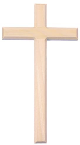 Fritz Cox Wandkreuz aus Holz | deutsches Lindenholz | wenig Maßerung | mit Messingöse zum aufhängen | deutsche Handarbeit (ohne Christuskörper, 18cm)