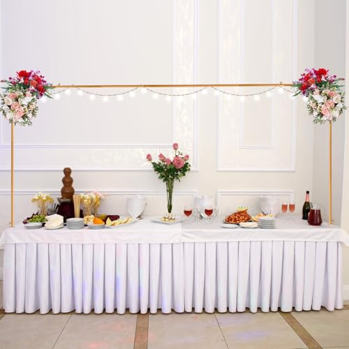 Over the Table Rod Stand with Clamps, Over Table Decorating Rod Table Arch Stand Balloon Table Stand Over Table Display Bar Hanging Rail Adjustable Metal Arch Rod for Anniversary Wedding Decoration