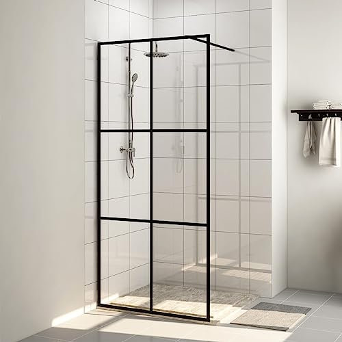 Pared de ducha para ducha a ras de suelo con vidrio ESG transparente, 100 x 195 cm, 151025