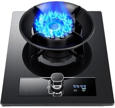 Cuisinière À Gaz 1 Brûleur, Cuisinière À Gaz 5,2 KW, Cuisinière À Conversion Gaz/gaz LP, Support À Casseroles En Fonte En Verre Trempé, Avec Protection Contre Les Flammes, For À Domicile(NG)