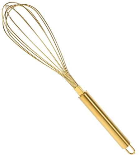CIMAXIC Frusta Manuale Multifunzionale in Acciaio 304 Frusta Per Uova e Salsa Design Dorato Leggero e Resistente Utensile Da Cucina Per Ristoranti e Pasticcerie