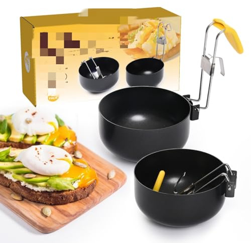 Cuociuova in Acciaio Inox, Anello per Uova, Caldaia per Uova Ad Orecchio Pieghevole, Cuoci Uova in Camicia, Bracconiere Antiaderente per Uova Sode Perfette