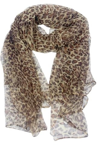 Vsadsau Damen Seidenschal, Schal, 110 x 180 cm, Halstuch, lang, Seidenschal, Leopardenmuster, Strandschals, Großer Leopardenmuster, One size