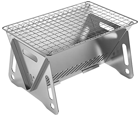 Ruiogoe Wood Burning Folding With Pot Stand Portable Stainless Steel Grill Backpacking Stove For Hiking