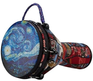 Afrikanische Percussion 8/10/12 Zoll Djembe Trommel für Geburtstagsfeier, Kindergarten Buschtrommel Kohlefaser Trommelfell(Large 12 inches C)