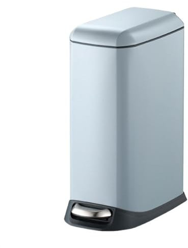 WOTZOV Poubelle Fine de 12/20 litres avec Couvercle à Fermeture Douce, Poubelle en Acier Inoxydable avec Corbeille Amovible, Poubelle à pédale pour Salle de Bain, Cuisine et bur，Gris 12L