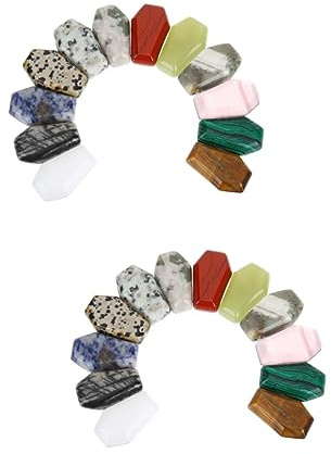 SAFIGLE 2 series Piedras Terapéuticas Cristales Piedras Pulidas Rocas Decoraciones Con Formas Materiales Para Manualidades Piedras De Cristal Cristales De Energía 12 piezas*2