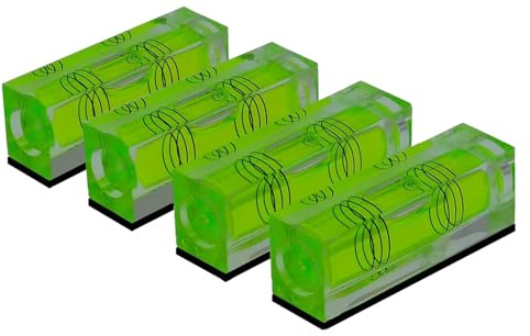 Geouniver 4Pcs Magnetic High Precision Small Bubble Level 52x20x15mm Three Line Horizontal Mini Spirit Level for Picture Hanging 3D Printer RV Camping & Carpentry