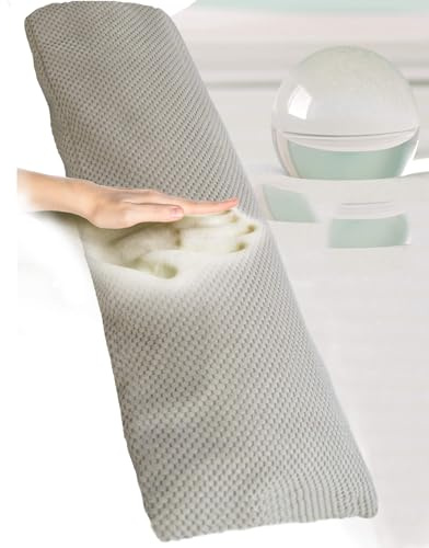 Traumreiter Seitenschläferkissen mit Bezug Leinen Deluxe, orthopädisches Memory Foam Kissen Visco für Seitenschläfer, ca. 140x40 langes Lagerungskissen Erwachsene Body Pillow