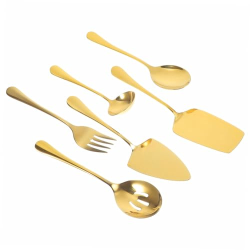 LIGIGWASH Posate in Acciaio Resistente Per Dolci Cucchiaio e Forchetta Da Dessert Utensili Da Portata Per Feste e Torte Nuziali