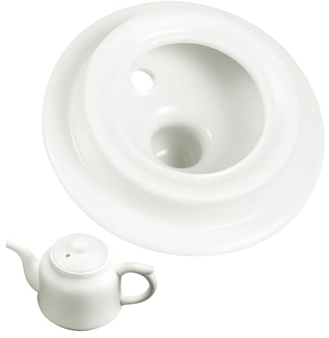 Cabilock Ceramic Tea Pot Lid Replacement 2.20 in Teapot Lid Accessory for Tea Kettle Smooth Edge Pot Replacement Cover for Home Parties Camping 1 Pack