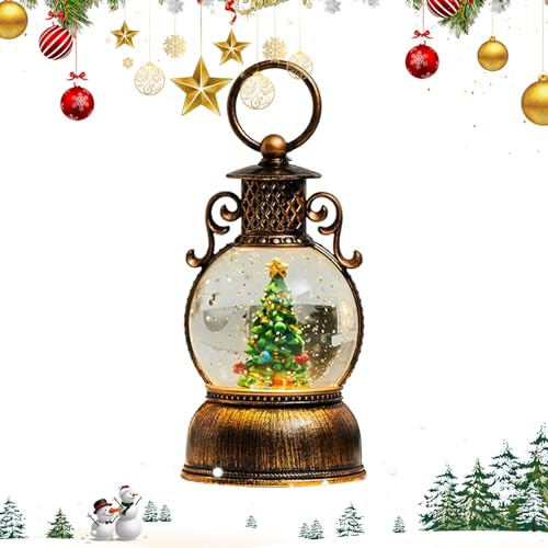 Schneekugel für Weihnachten - 6-Stunden Timer mit Musik | Weihnachtsmann Schneekugel mit Licht | für Jugendliche Erwachsene Männer Frauen Kaminsims Esszimmer Schlafzimmer Fensterbank