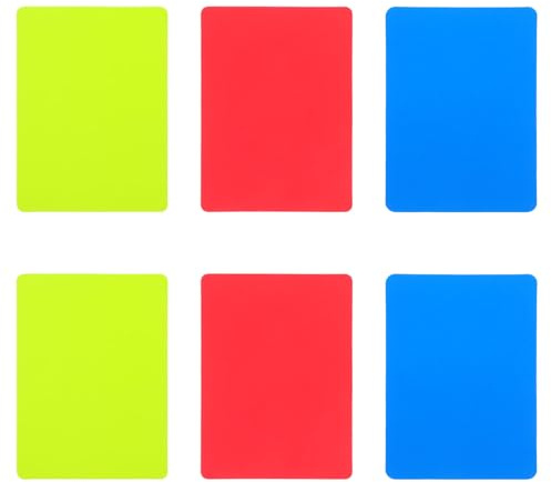 TEMPNAP Cartellini Arbitro Calcio in PVC 6 Pezzi, Equipaggiamento da Arbitro di Calcio Leggero e Resistente per Competizioni Sportive e Campi All'aperto