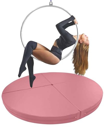 Bärbar träningsmatta för luftring, dans- och fitnessmatta, halkfri, vikbar säkerhetskudde för poledance-stång, yogamatta, hemmagym, R