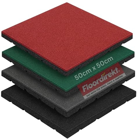 Floordirekt Play Protect - Esterilla de protección contra caídas para patio de juegos y jardín, superficie amortiguadora y antideslizante, resistente a la intemperie (gris, 40 mm)