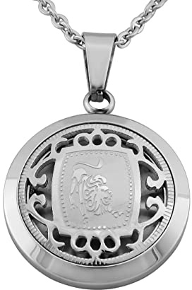 Hanessa Sternzeichen Kette Löwe in Silber – Personalisierte Halskette mit Gravur – Edelstahl Anhänger 50-60 cm – Schmuck für Damen & Herren