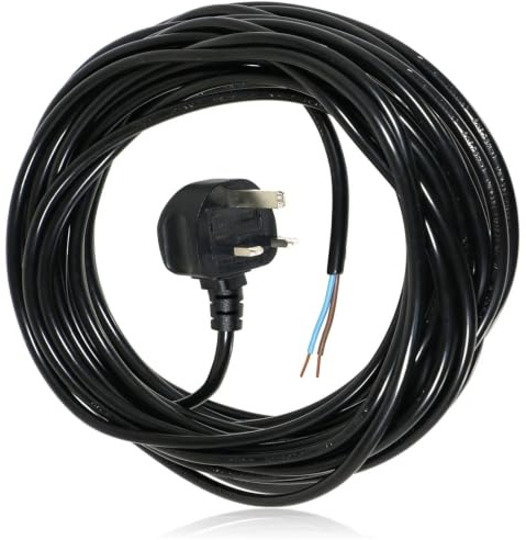 SPARES2GO XL Extra Long 12M Metre Black Cable Mains Power Lead for Titan Vacuum Cleaner (UK Plug)