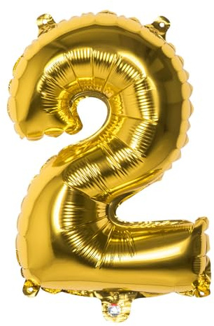 Boland - Folienballon Zahl, Größe 36 cm, Gold, Zahlenballon für Party Deko, Nummer, Ballon, Luft, Geburtstag, J+D27+D2:F10+D2:G10+D27+D2:F10+D2:I10+D2:H8+D2+D2:I10