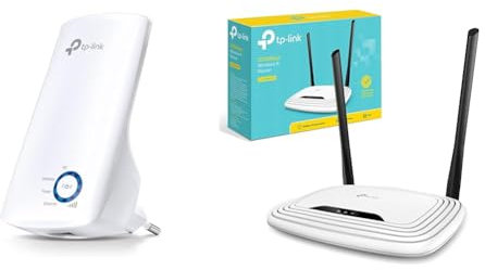 TP-LinkTP-Link TL-WR841N - WiFi Router inalámbrico, 300 Mbps de Velocidad WiFi, Antenas de 5 dBi + N300 Tl-WA850RE - Repetidor Extensor de Red WiFi, Blanco