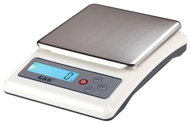G&G KF10K köksvåg, 10 kg/1 g, justerbar avstängning, finvåg digital våg, med strömförsörjning och batterier (KF10K: 10 kg/1 g)