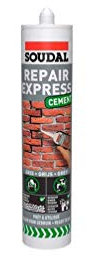 Soudal 2xRepair Express Cement (300ml) - Gray Concrete Repair Filler - Solid - High Viscosity