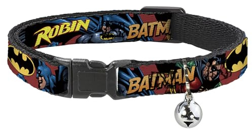 Katzen-Halsband mit Breakaway Batman-Rotkehlchen in Action, 20,3-30,5 cm, 1,27 cm breit, Burgunderrot