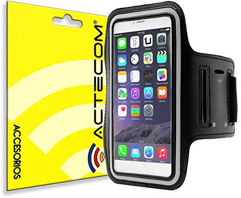 actecom Brassard de sport pour smartphones jusqu'à 6,6 compatible avec iPhone 11 Pro Max XS Max 11, Samsung Galaxy S20 Plus S10 Plus S9 Plus S8 Plus (Noir)