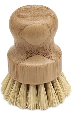 Uposao Bamboo Dish Brush, Round, Bamboo Pot Brush, Kitchen Sink, Household Cleaning