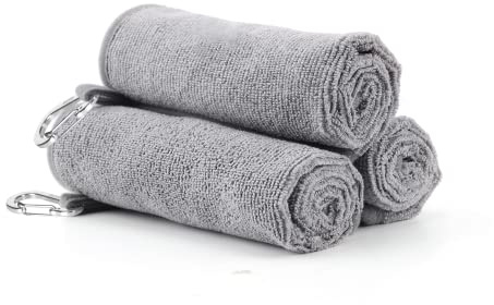 Booms Fishing B0T Microfiber Fishing Towel with Clip, 3 Pack Gray
