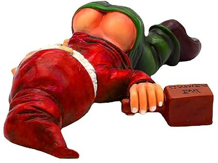 Reuvv Lustige Gartenzwerge Statuen Outdoor Decor Betrunkener Zwerg Harz Skulptur Dekorationen Geburtstagsgeschenke für Frauen und Männer